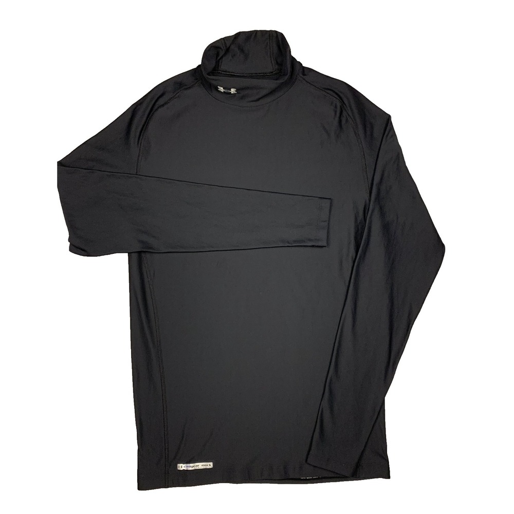 Under Armour ColdGear Compression Mock Neck Shirt Mens XL Black 208554 XL